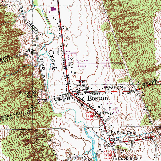 Topographic Map of Saint John the Baptist Roman Catholic Church, NY
