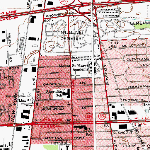 Topographic Map of Saint John Ukrainian Catholic Church, NY