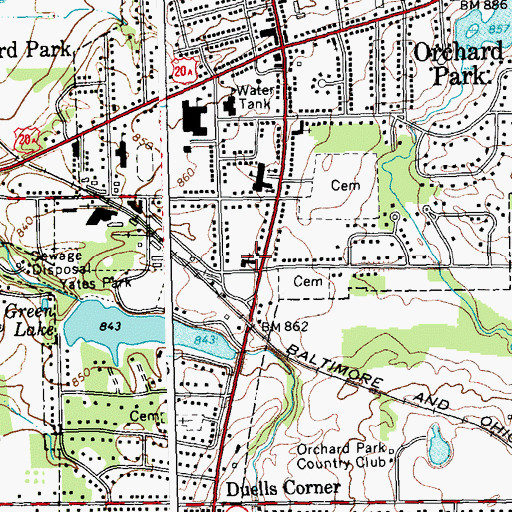 Topographic Map of Saint John's Evangelical Lutheran Church, NY