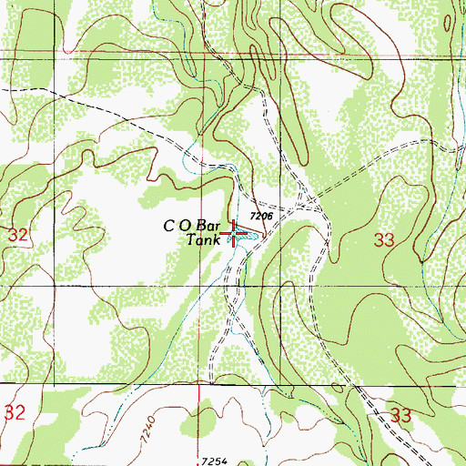 Topographic Map of CO Bar Tank, AZ