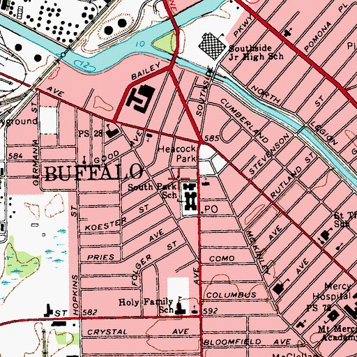 Topographic Map of Saint Jude's Episcopal Church, NY