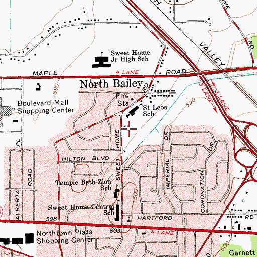 Topographic Map of Saint Leo the Great Roman Catholic Church, NY