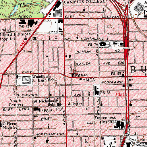 Topographic Map of Saint Luke African Methodist Episcopal Church, NY