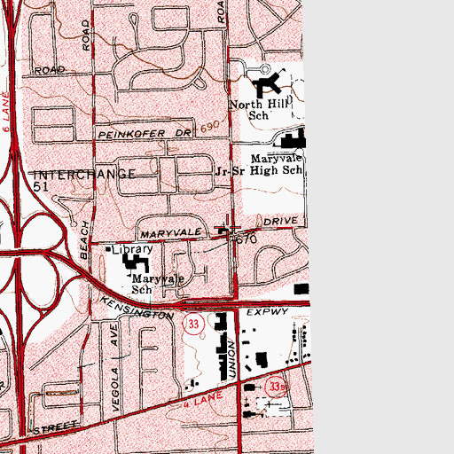 Topographic Map of Saint Luke Lutheran Church, NY