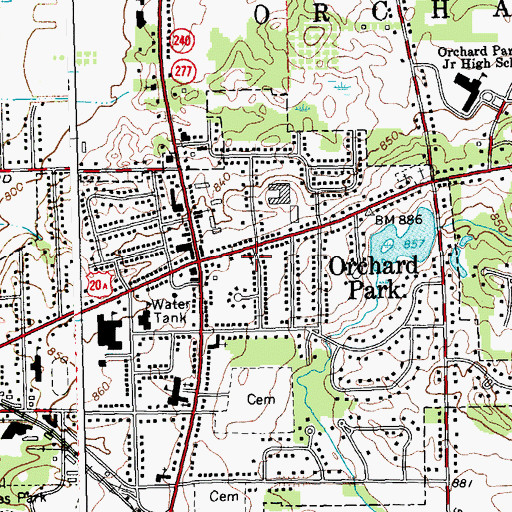 Topographic Map of Saint Mark's Episcopal Church, NY
