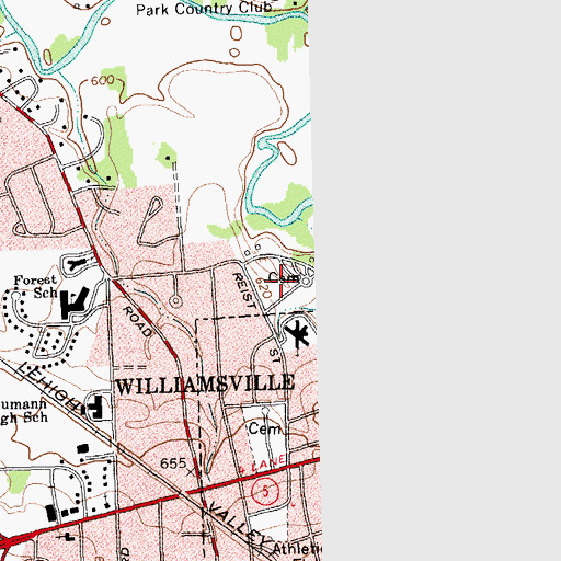 Topographic Map of Saint Mary of the Angels Church, NY