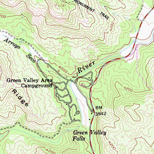 Topographic Map of Green Valley, CA