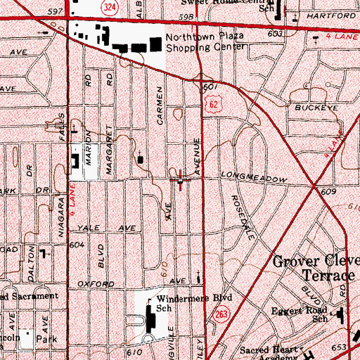 Topographic Map of Saint Peter's Episcopal Church, NY