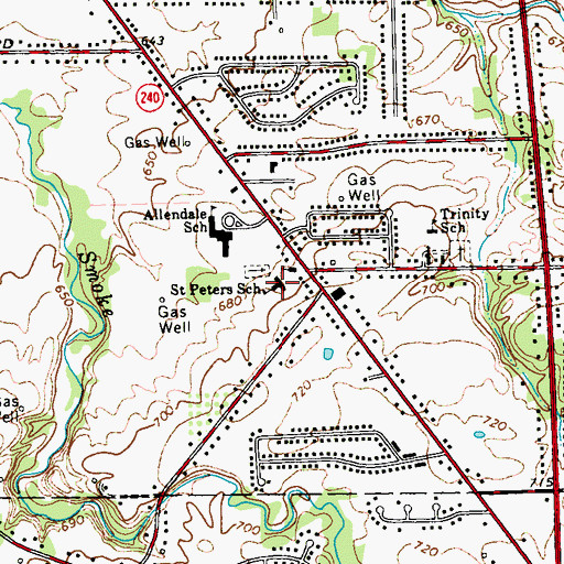 Topographic Map of Saint Peters United Church of Christ, NY