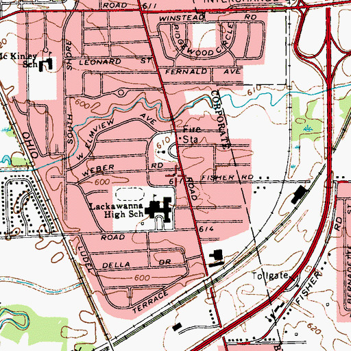 Topographic Map of Saint Stephens Serbian Orthodox Church, NY