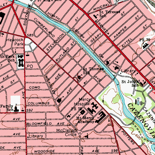 Topographic Map of Saint Thomas Aquinas Church, NY