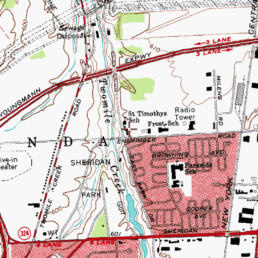 Topographic Map of Saint Timothys Church, NY