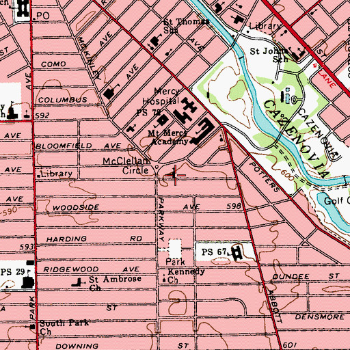 Topographic Map of Salem Lutheran Church, NY