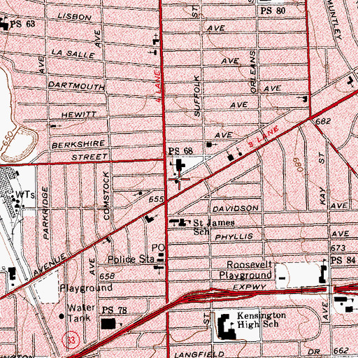 Topographic Map of Salvation Army, NY