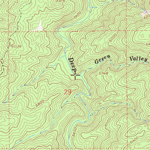 Topographic Map of Green Valley Creek, CA