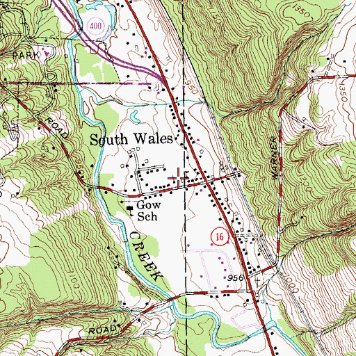 Topographic Map of South Wales Presbyterian Church, NY