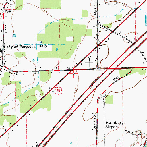 Topographic Map of Southtowns Christian Center, NY