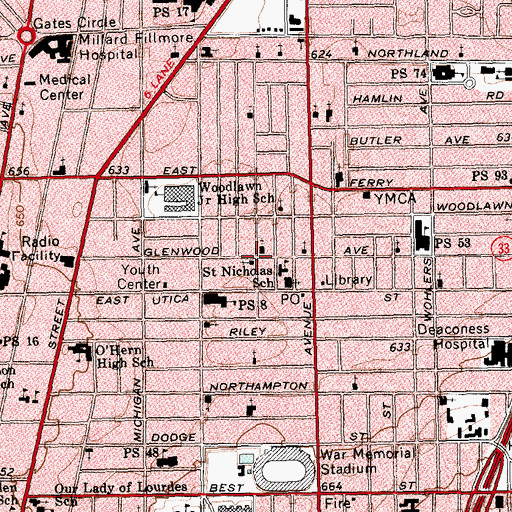Topographic Map of State Tabernacle Church of God in Christ, NY