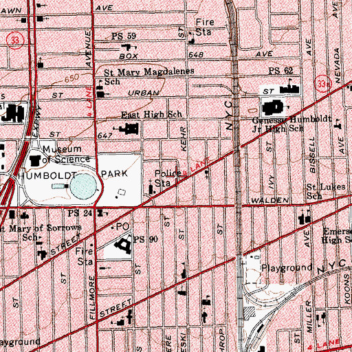 Topographic Map of Temple of Christ, NY