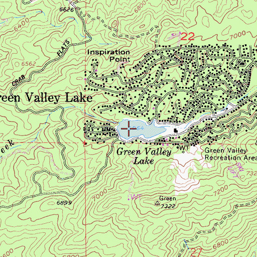 Topographic Map of Green Valley Lake, CA