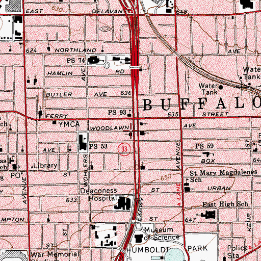 Topographic Map of Tried Stone Baptist Church, NY