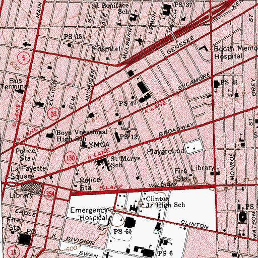 Topographic Map of Trinity Baptist Church, NY
