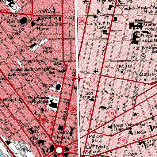 Topographic Map of Trinity Episcopal Church, NY