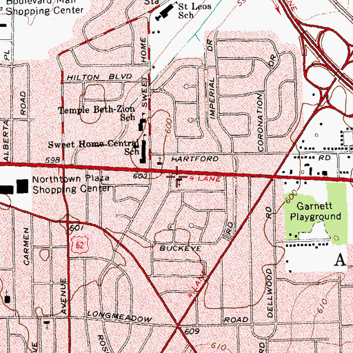 Topographic Map of Trinity Old Lutheran Church, NY