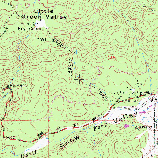 Topographic Map of Green Valley Trail, CA
