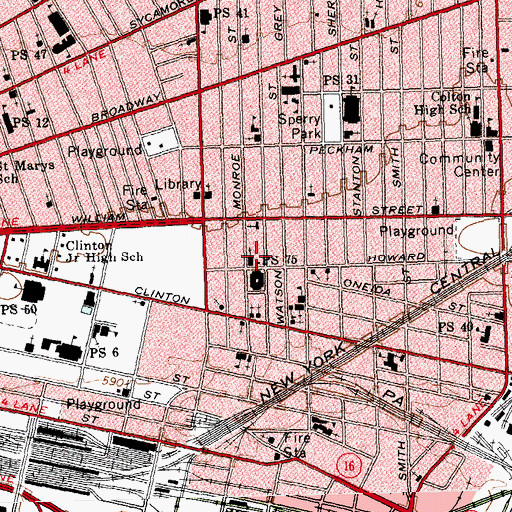 Topographic Map of United House of Prayer for All, NY