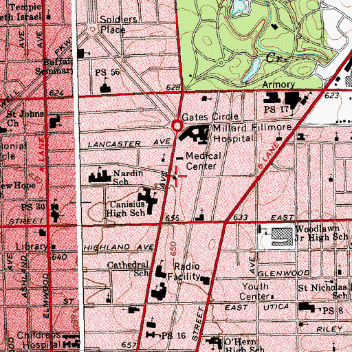 Topographic Map of Unity Church of Christianity, NY