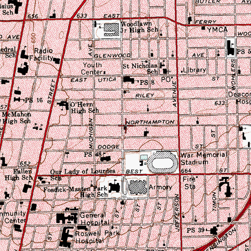 Topographic Map of Victory Temple Seventh Day Adventist Church, NY