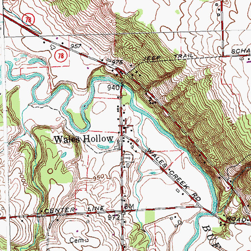 Topographic Map of Wales Hollow Lutheran Church, NY