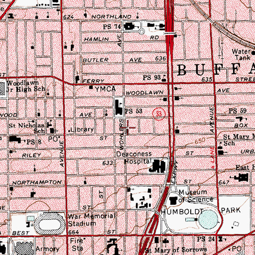 Topographic Map of White Rock Missionary Baptist Church, NY
