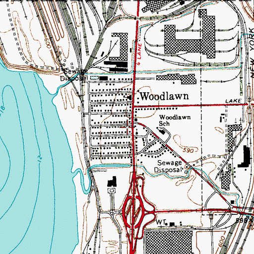Topographic Map of Woodlawn Church of Christ, NY