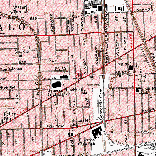 Topographic Map of Word of Life Church, NY