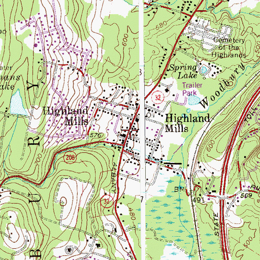 Topographic Map of Saint David's Episcopal Church, NY