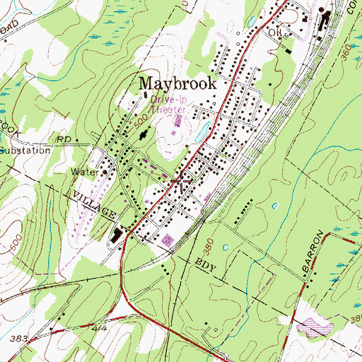 Topographic Map of Peoples Regular Baptist Church, NY