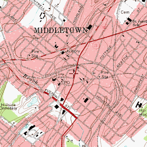 Topographic Map of Congregation of Yahweh, NY