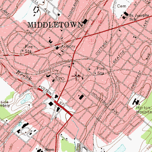 Topographic Map of Foursquare Gospel Church, NY