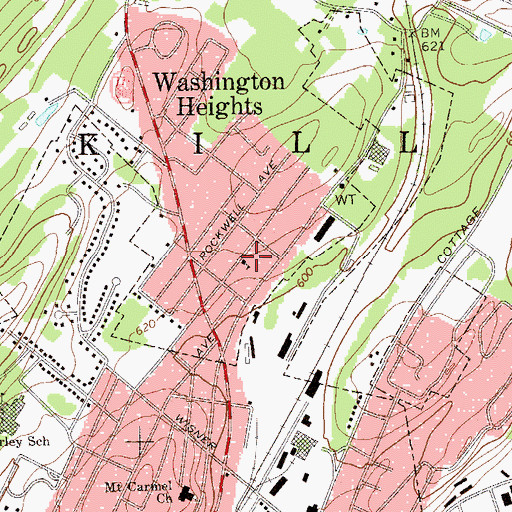 Topographic Map of First Church of the Nazarene Church, NY