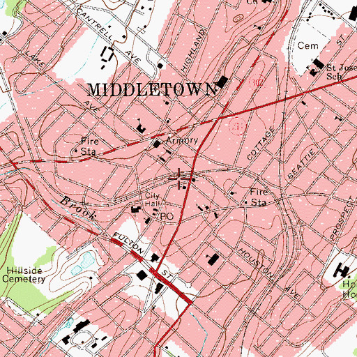 Topographic Map of New Jerusalem Baptist Church, NY