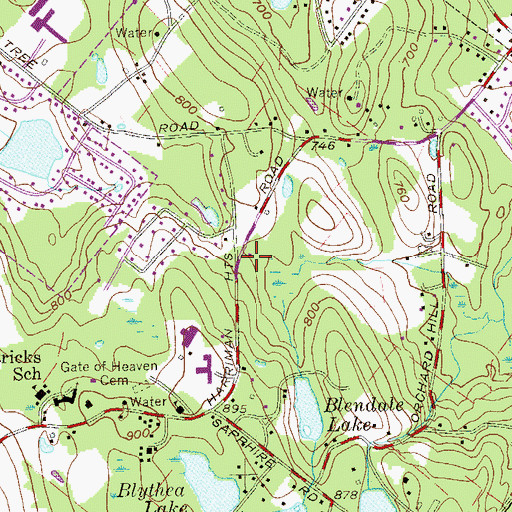 Topographic Map of Kingdom Hall of Jehovah's Witnesses, NY