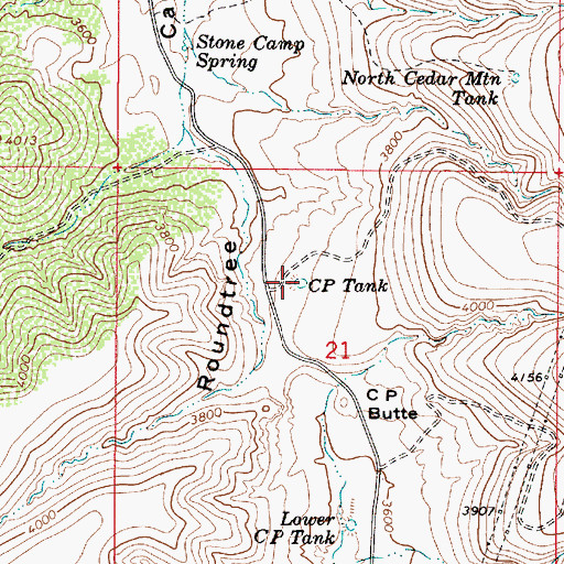 Topographic Map of CP Tank, AZ