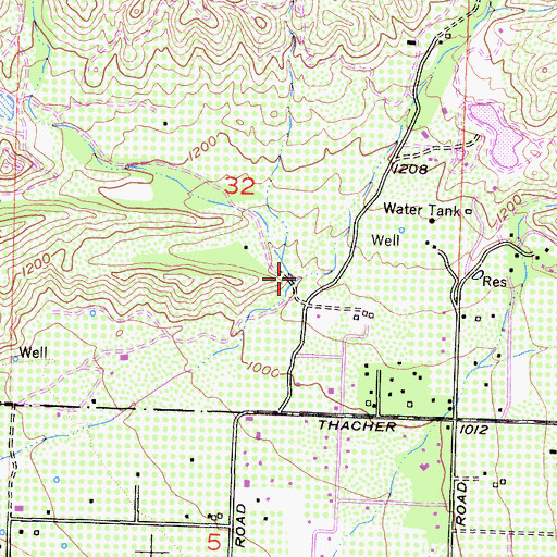 Topographic Map of Gridley Canyon, CA