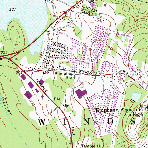 Topographic Map of King of Kings Lutheran Church, NY
