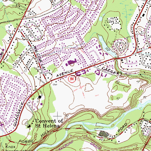 Topographic Map of Ridgecrest Baptist Church, NY