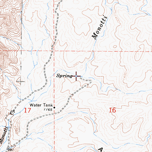 Topographic Map of Grimaud Creek, CA