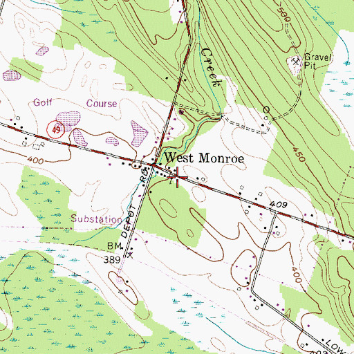 Topographic Map of West Monroe United Methodist Church, NY