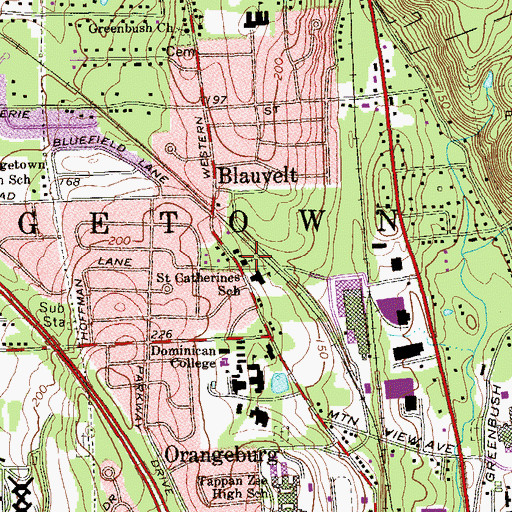 Topographic Map of Saint Catharine's Church, NY